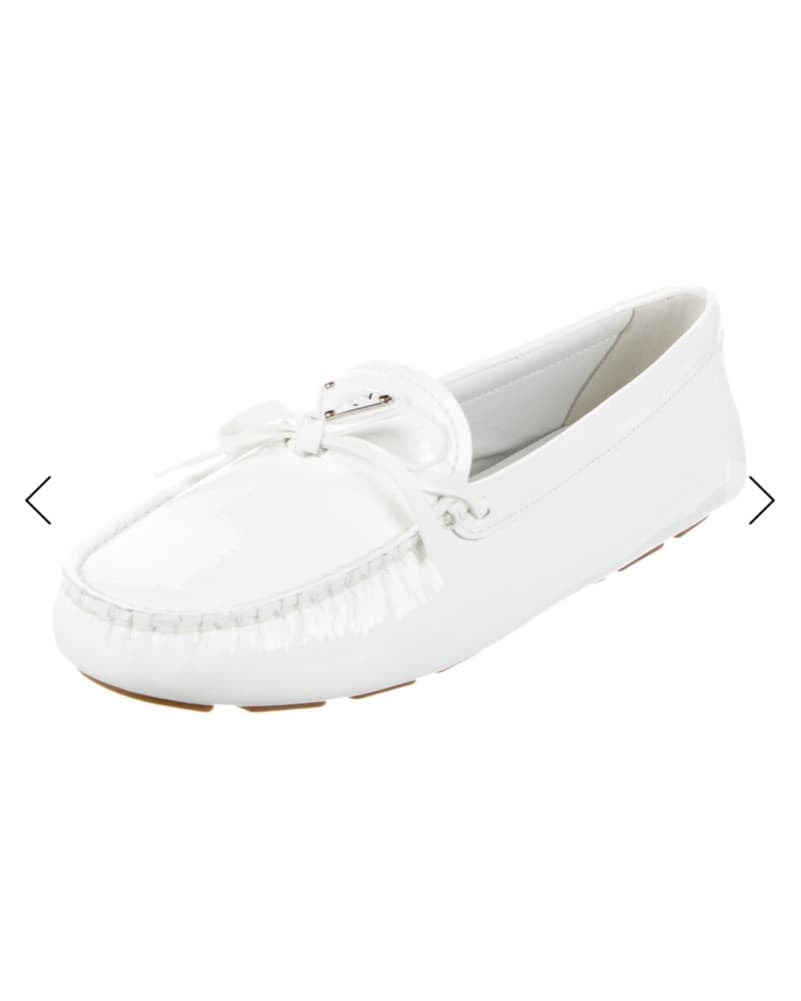 Prada White Leather Loafers - Image 4