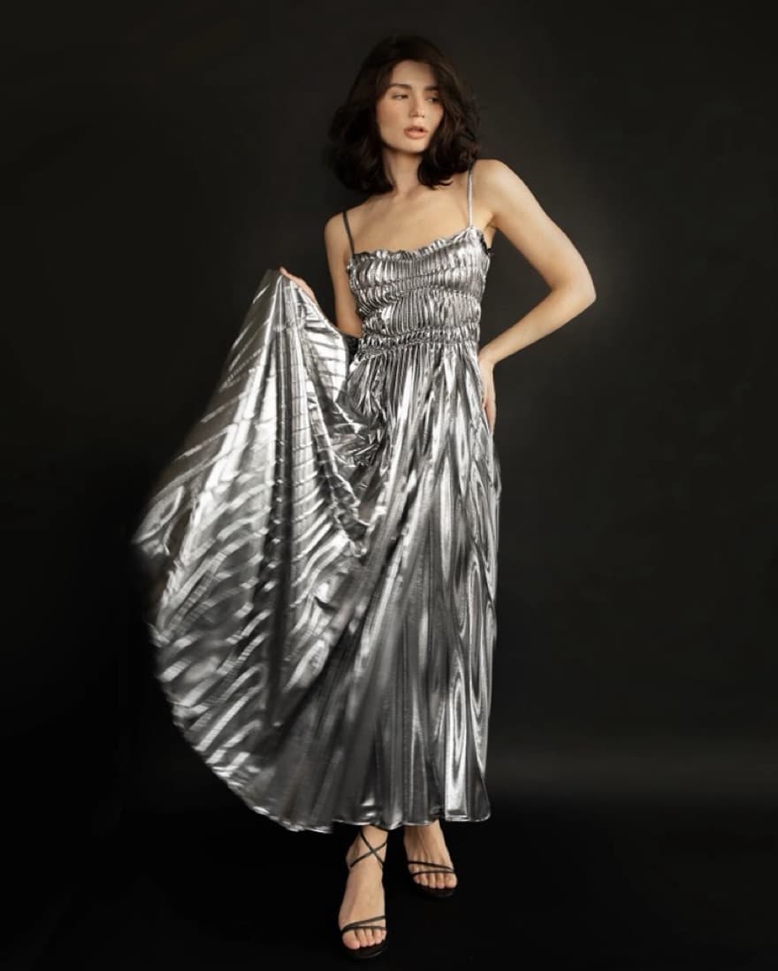 shear dresses Maxi Shining Sheer Cut Out Boho Dress - Women's See Through Glamorous Glitter Night Out Mesh V Neck Date Night Dress Size:4 (3X/4X) Merch-Sale-Aug7 Eliza J Lime Green Show a little skin