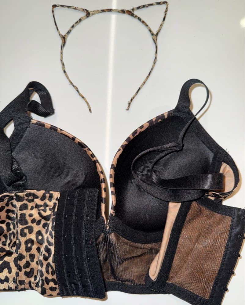Chic Leopard-print Bralette and Headband Set - Image 3