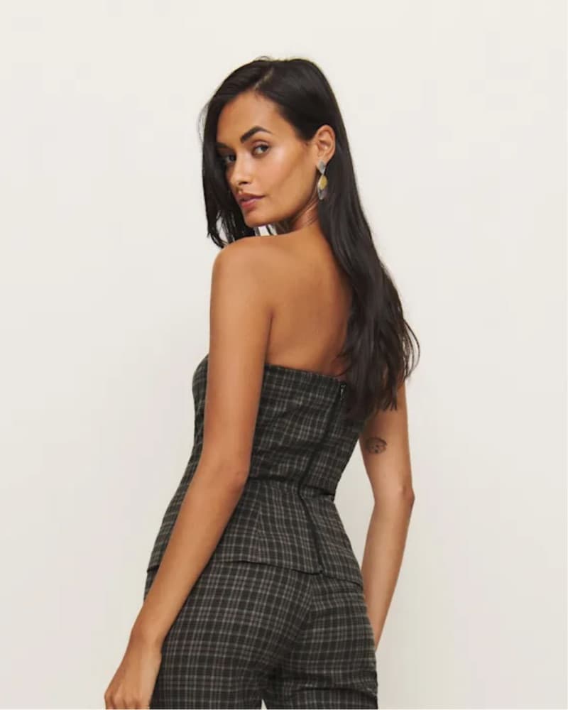 Plaid Strapless Top - Image 3