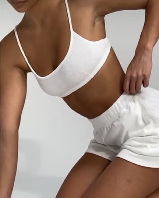 WeWoreWhat Pull On Towel Terry Bra Top  - Image 1