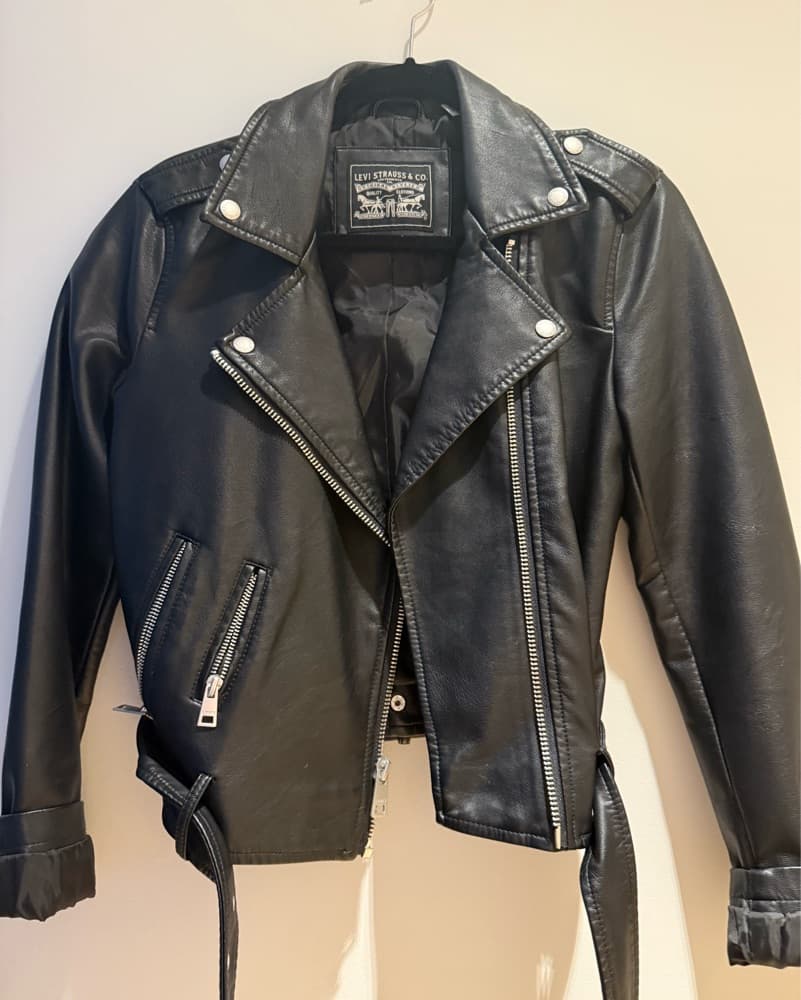 Edgy Faux Leather Moto Jacket - Image 1