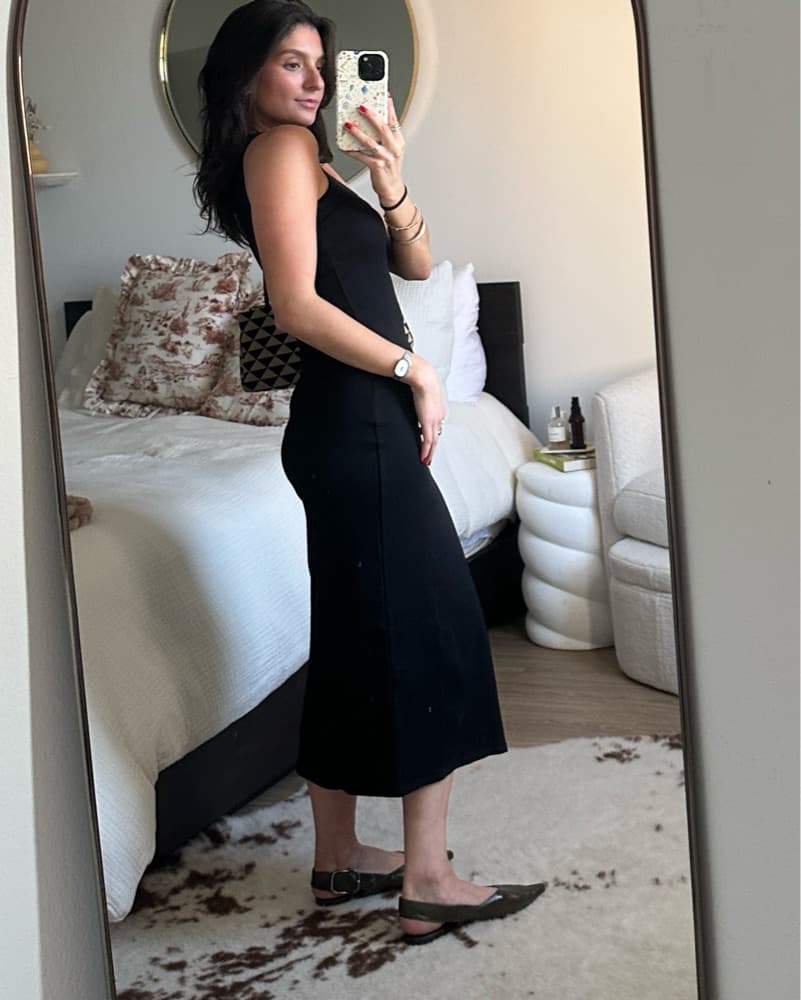 Sezane Black Asymmetric Midi Dress - Image 2