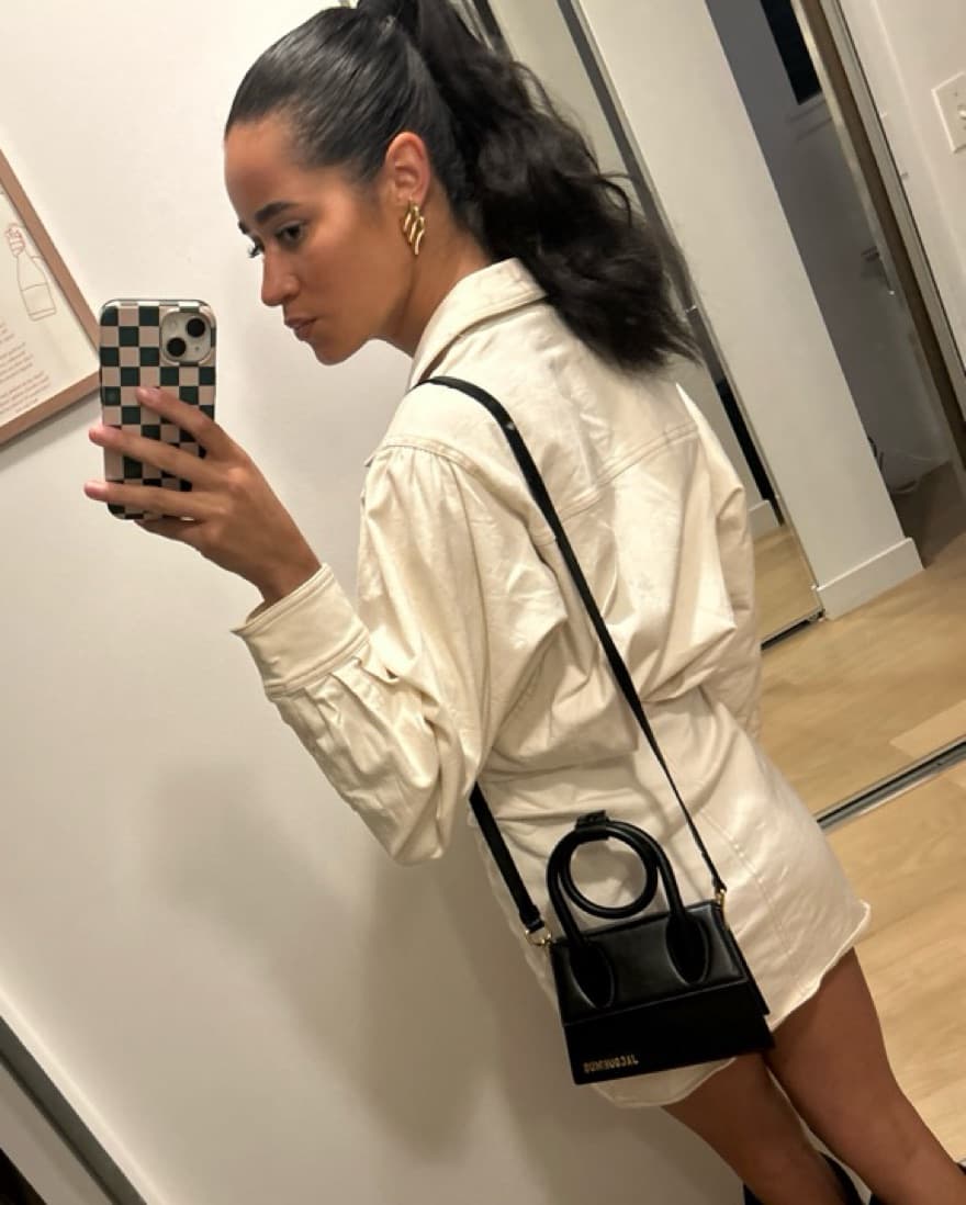 Cream Denim Dress - Image 3