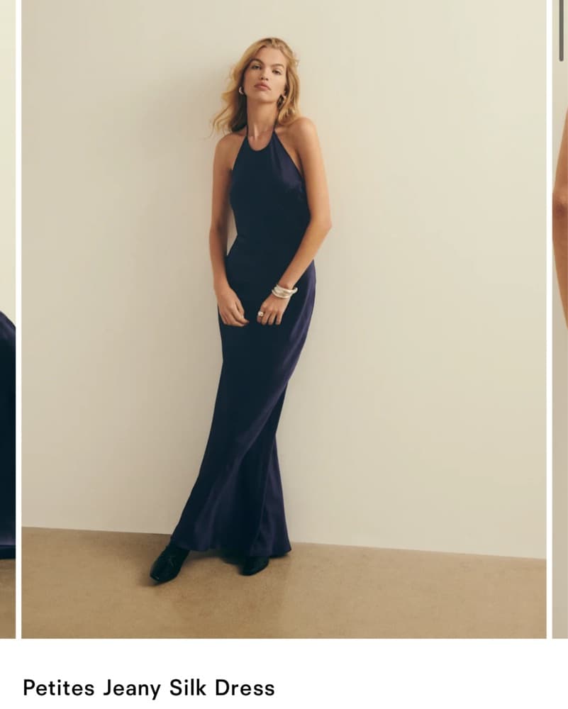 Reformation silk navy dress - Image 1