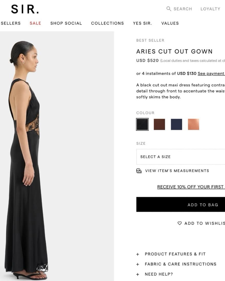 Lace-Accented Black Maxi Dress - Image 3