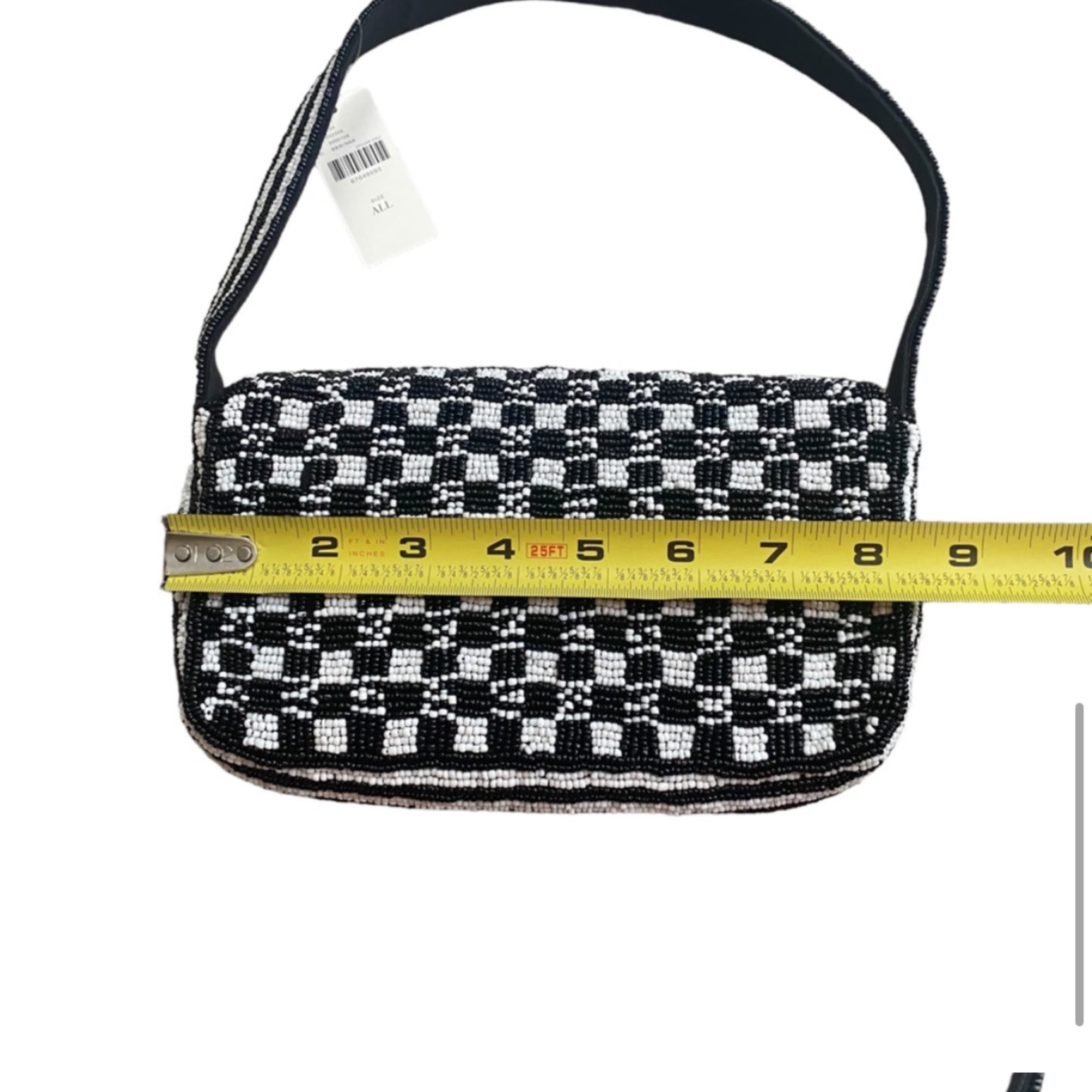 Anthropologie Beaded Checker Bag - Image 4