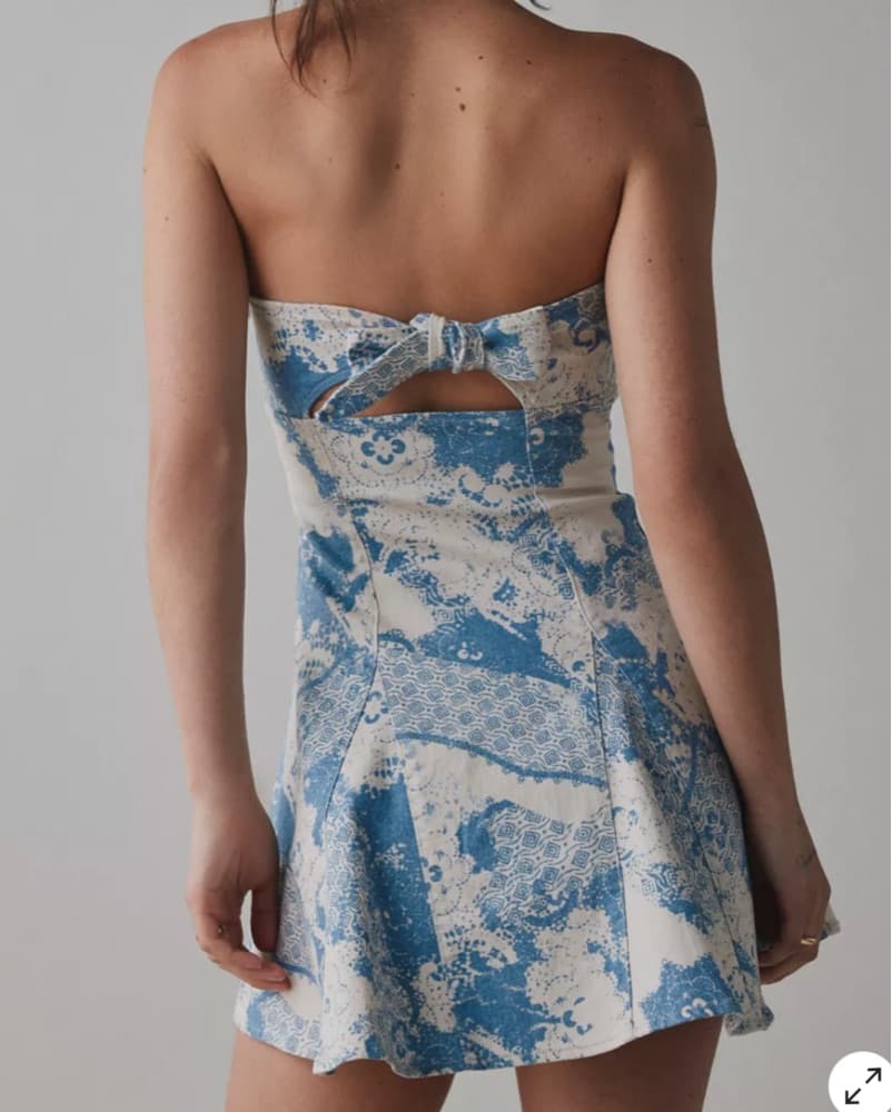 Strapless Denim Mini Dress - Image 2