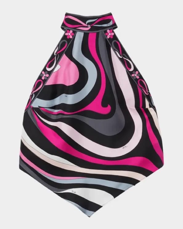 Pucci Silk Halter - Hot Pink - Image 4
