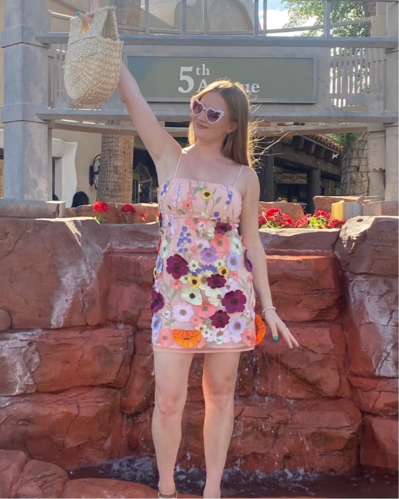 Floral Applique Mini Dress - Image 3
