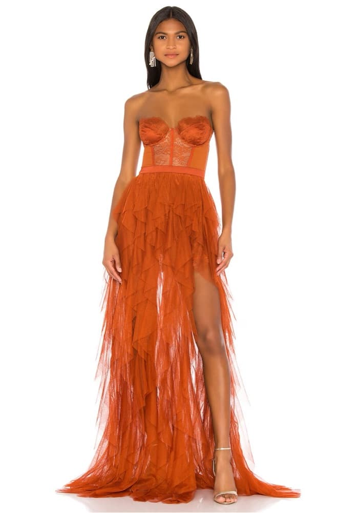 x REVOLVE Bustier Gown in Rust - Image 1