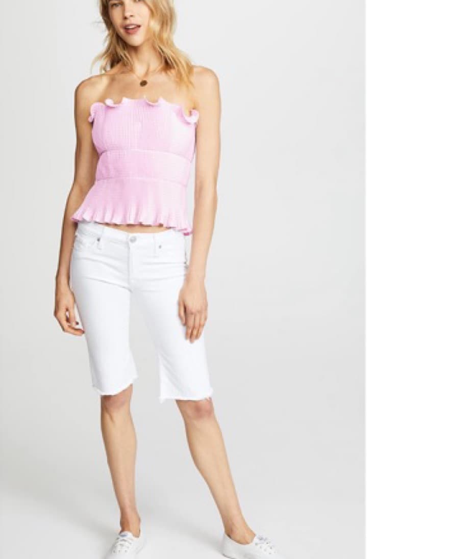 Peteryson Strapless Ruched Peplum Top S - Image 4