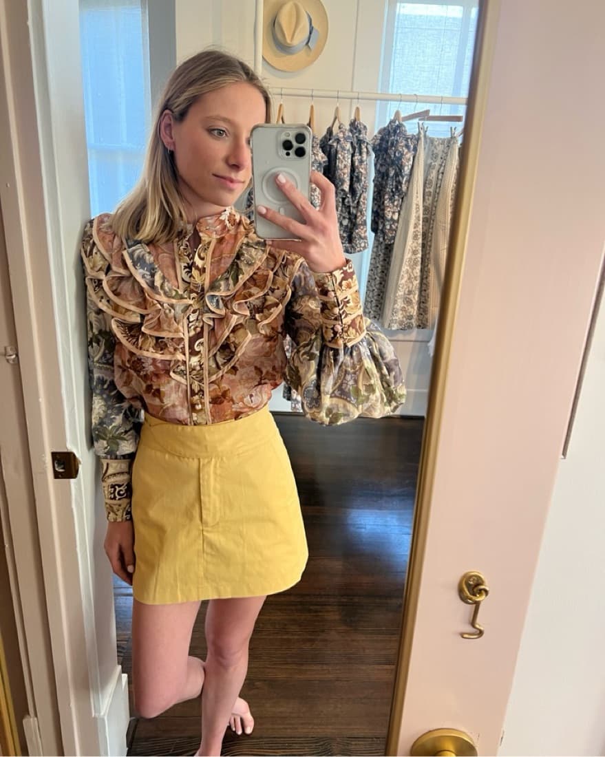 Alemais Floral Ruffle Button Down - Image 1