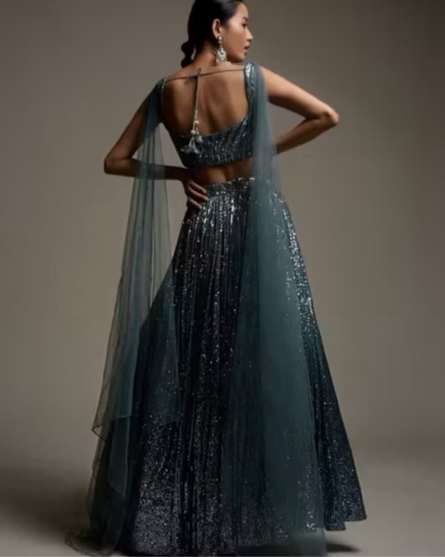 Sequin Lehenga - Indian Wedding Dress  - Image 5