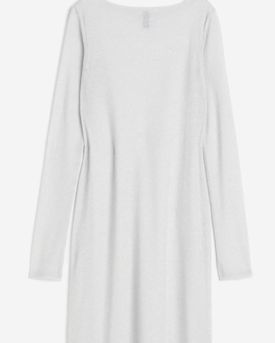 Sheer Silver Longsleece Maxi Dress - Image 2