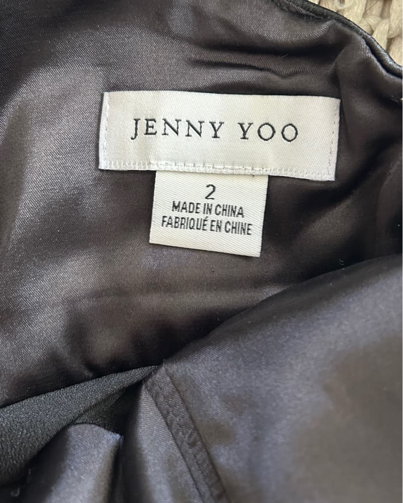 Jenny Yoo Lena Black Satin Dress Size 2 - Image 4