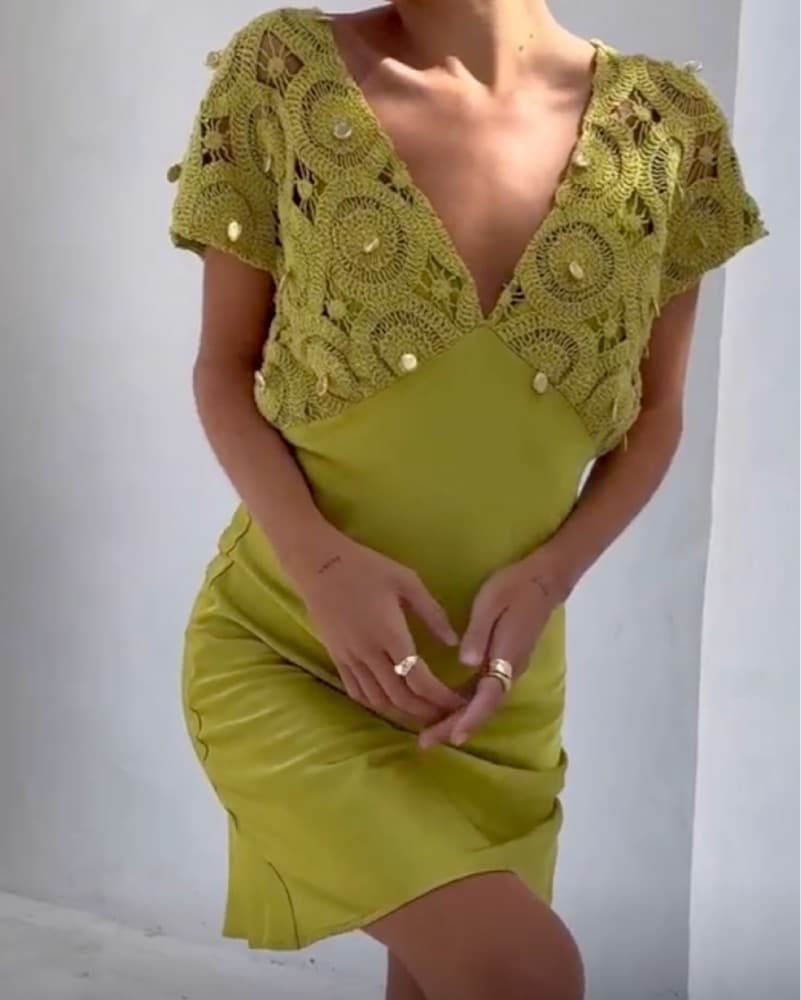 Seashell Green Cocktail Dress - Image 3