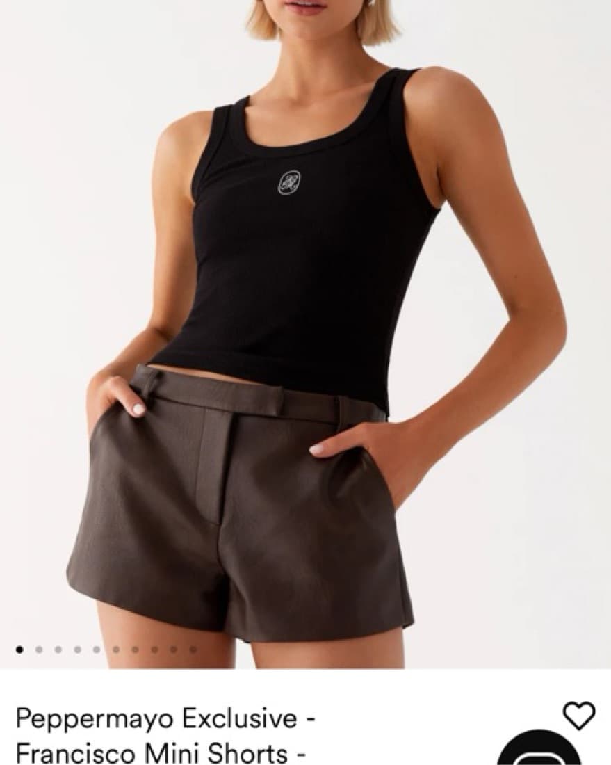 brown leather shorts  - Image 1