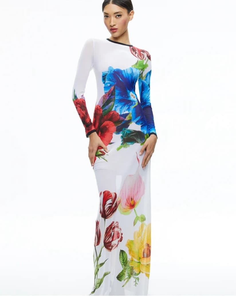 Alice and Olivia Floral Print Maxi Dress - Image 2