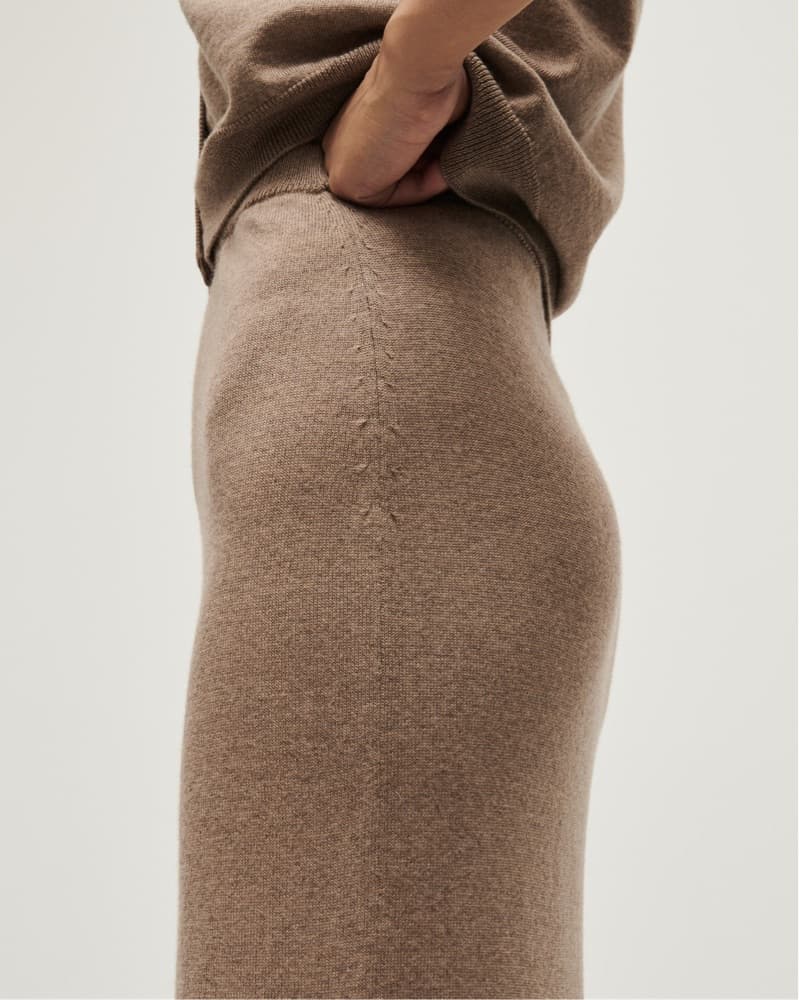 Babaa Beige Wool Midi Skirt - Image 3