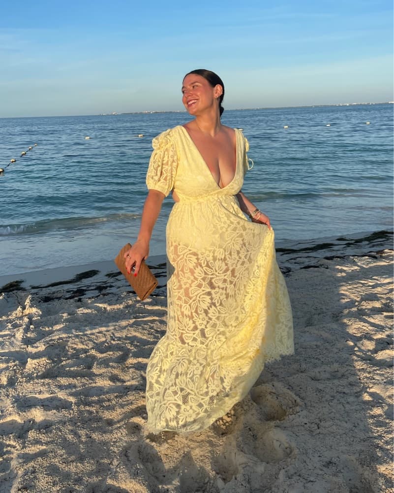 For Love & Lemons Yellow Lace Maxi Dress - Image 3