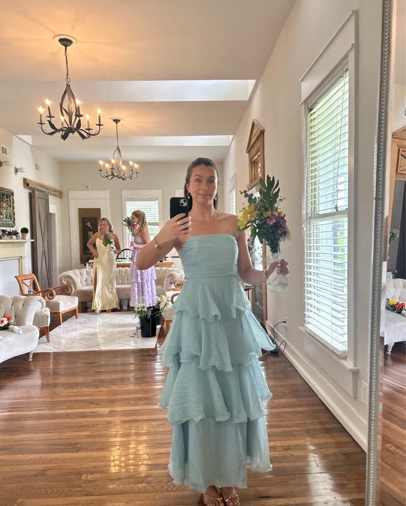 Blue Ruffel Formal Dress - Image 3
