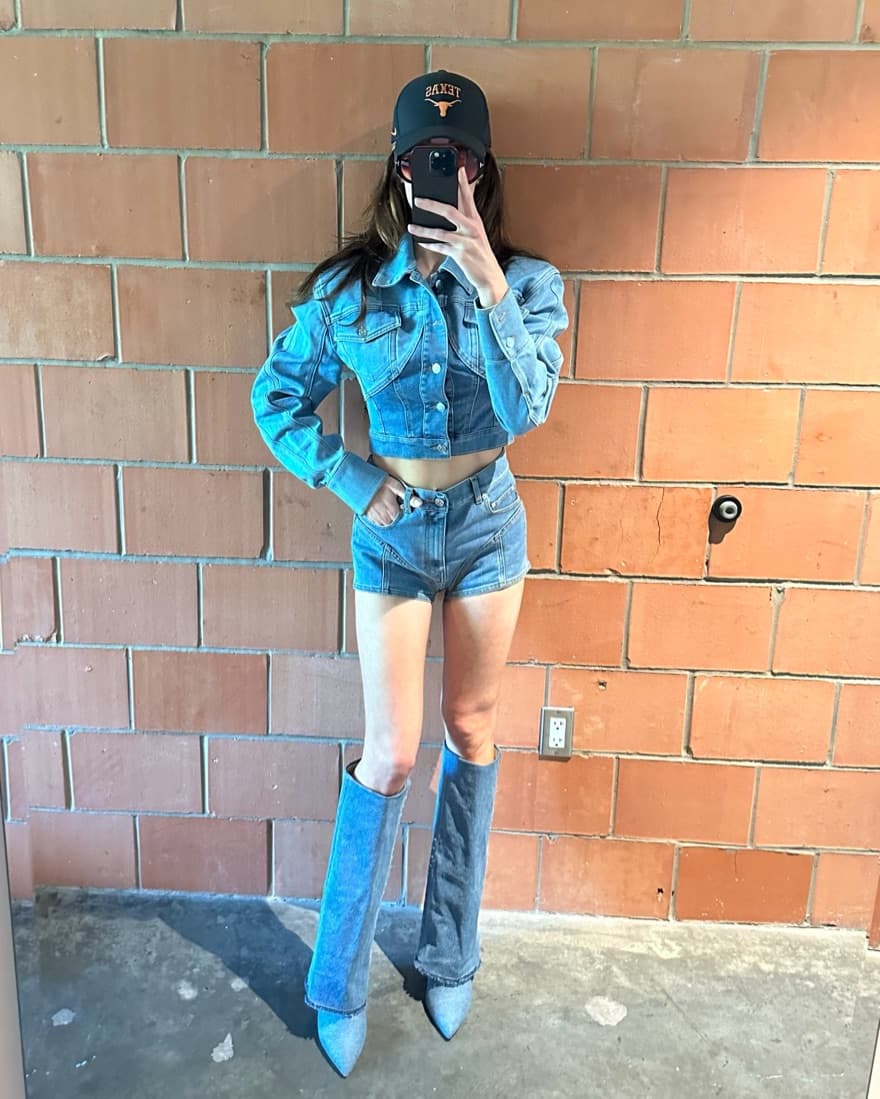 Mugler Cropped Denim Jacket - Image 2