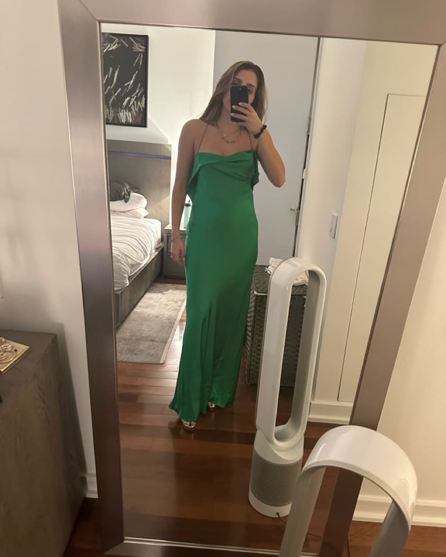 Michelle Mason Silk Green Dress  - Image 3
