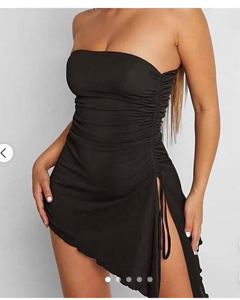 Tigermist Black Stapless Mini Dress - Image 1