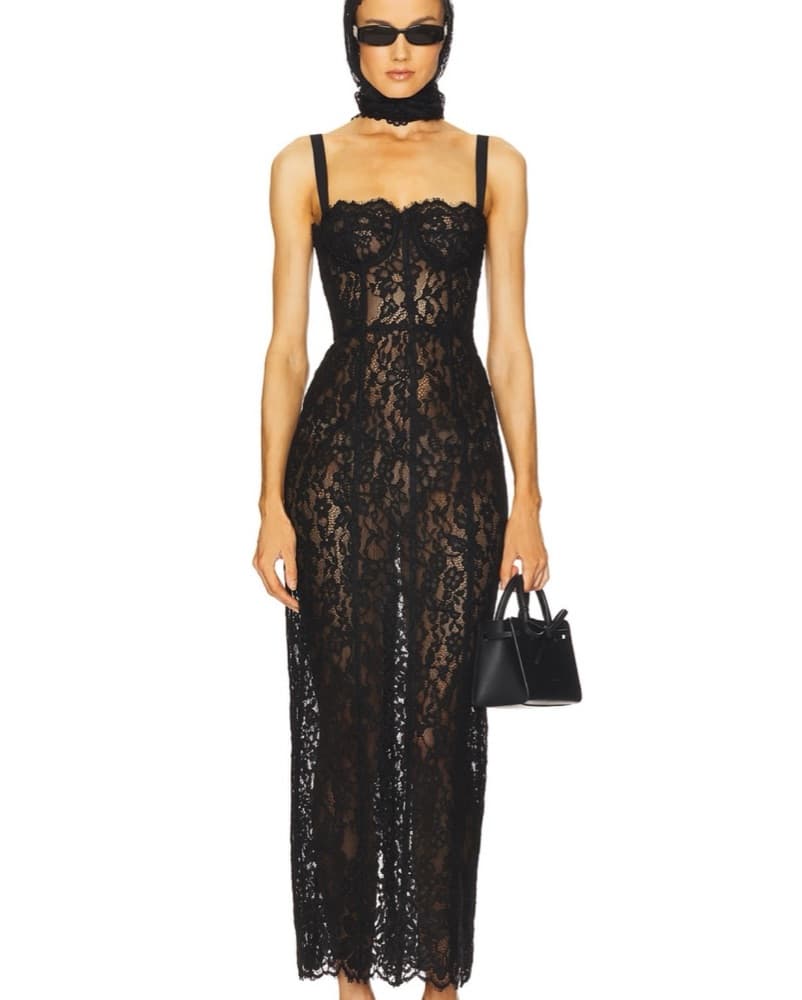 Helsa Lace Black Dress XS - Image 1