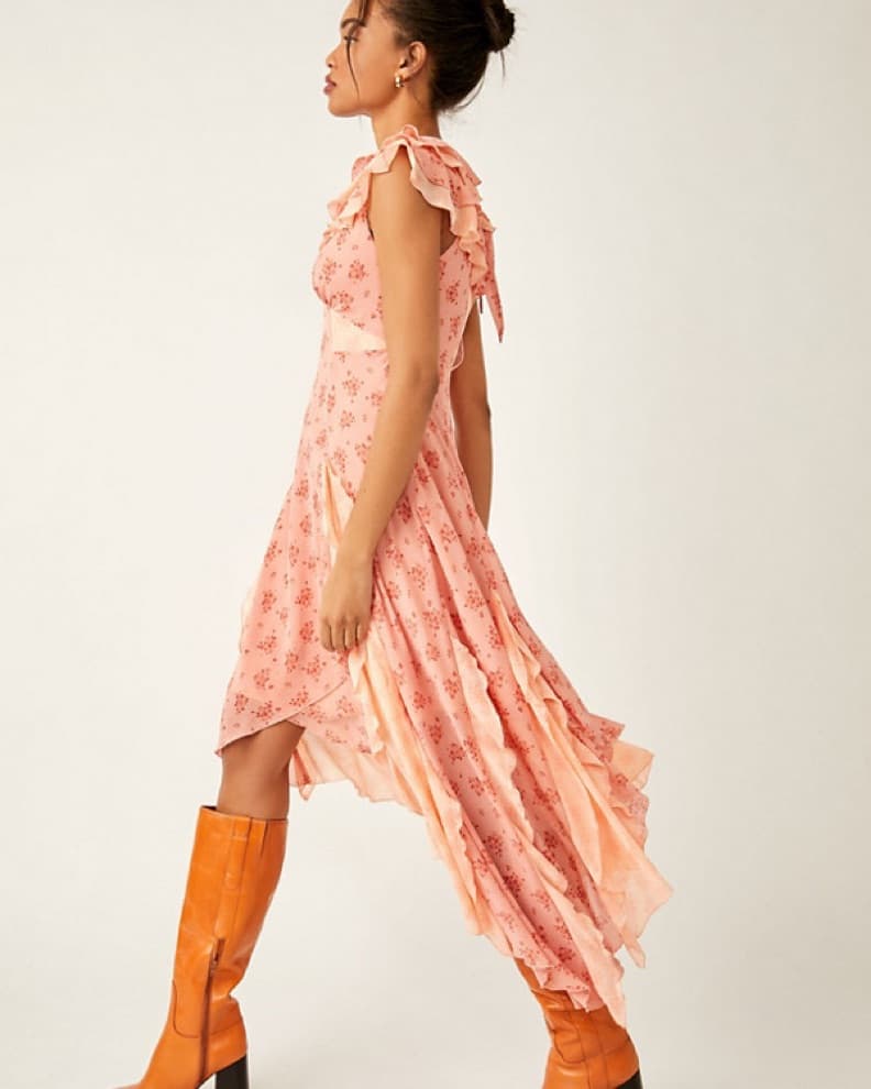 Free People Joaquin Pink Boho Dress - Image 3