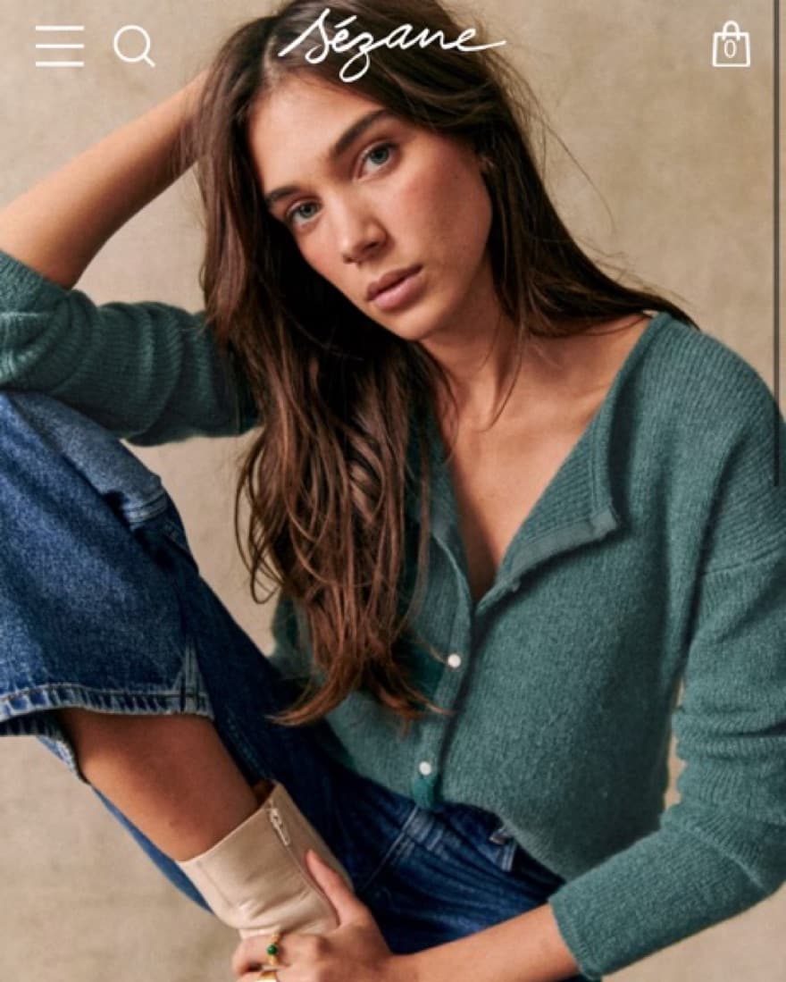 Sezane Gaspard Sage Cardigan - Image 3