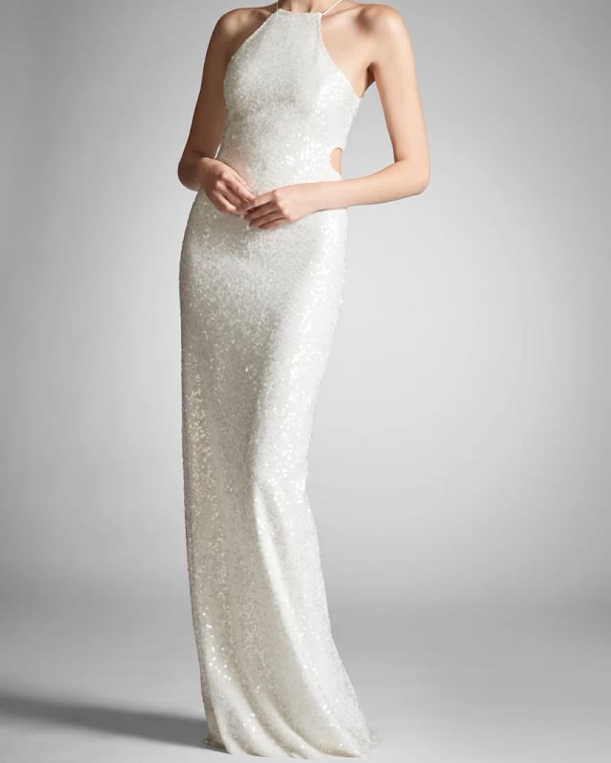 Sachin & Babi Morgan Gown Ivory Sequin - Image 1