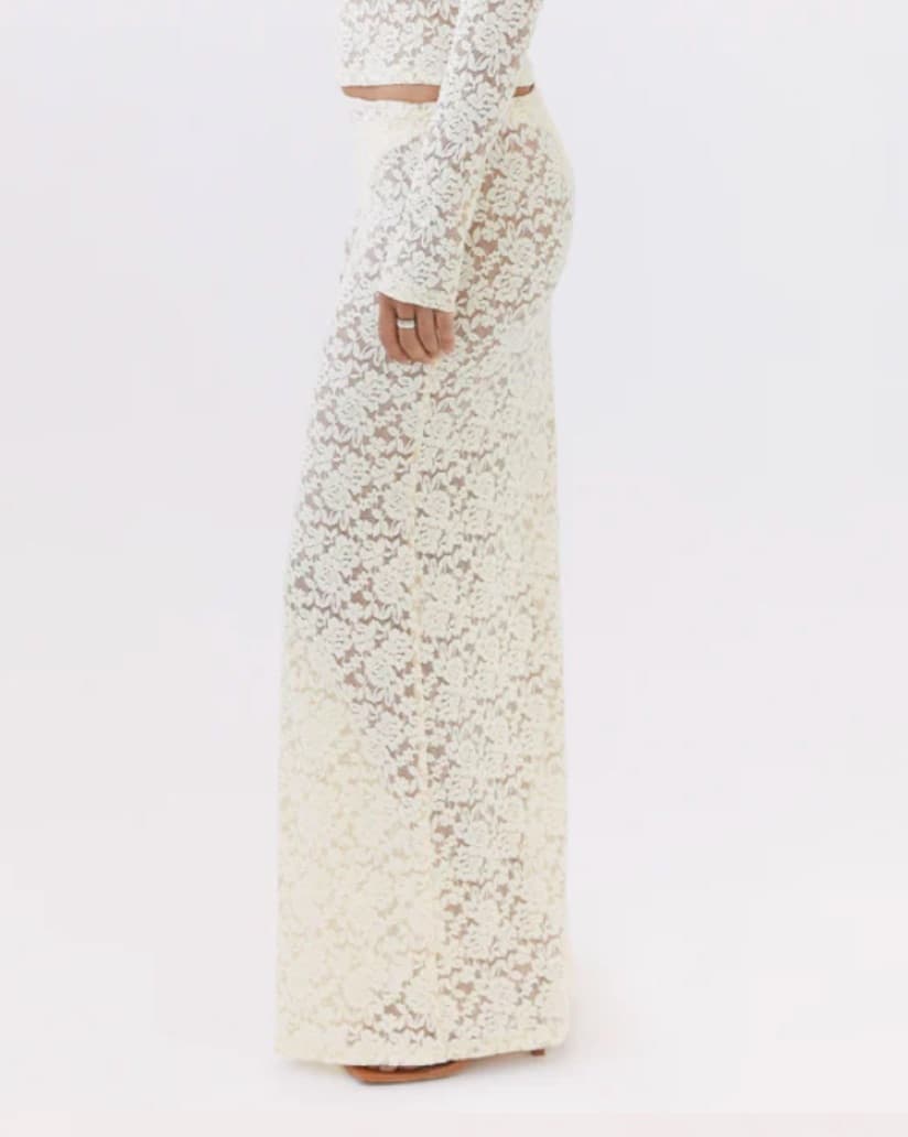 Pepper Mayo Cream Lace Skirt - Image 2