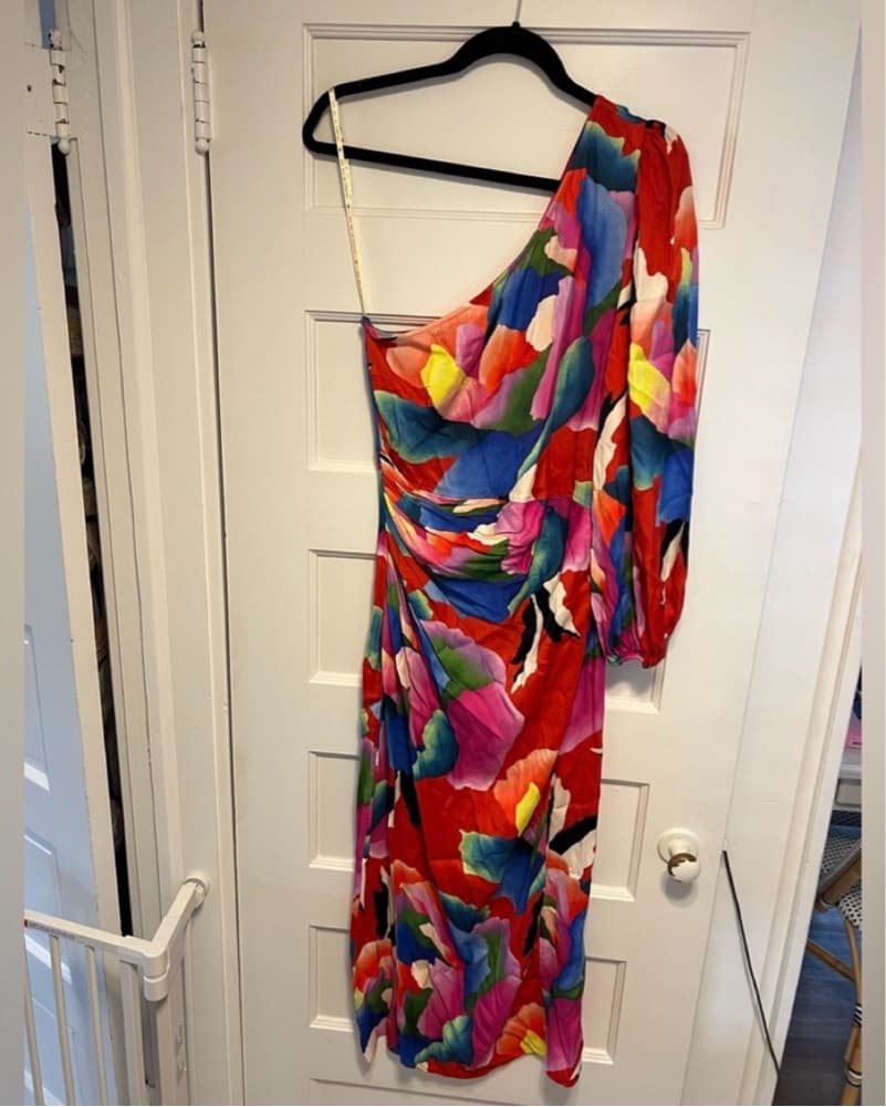 Farm Rio One Shoulder Slim Floral Midi - Image 4