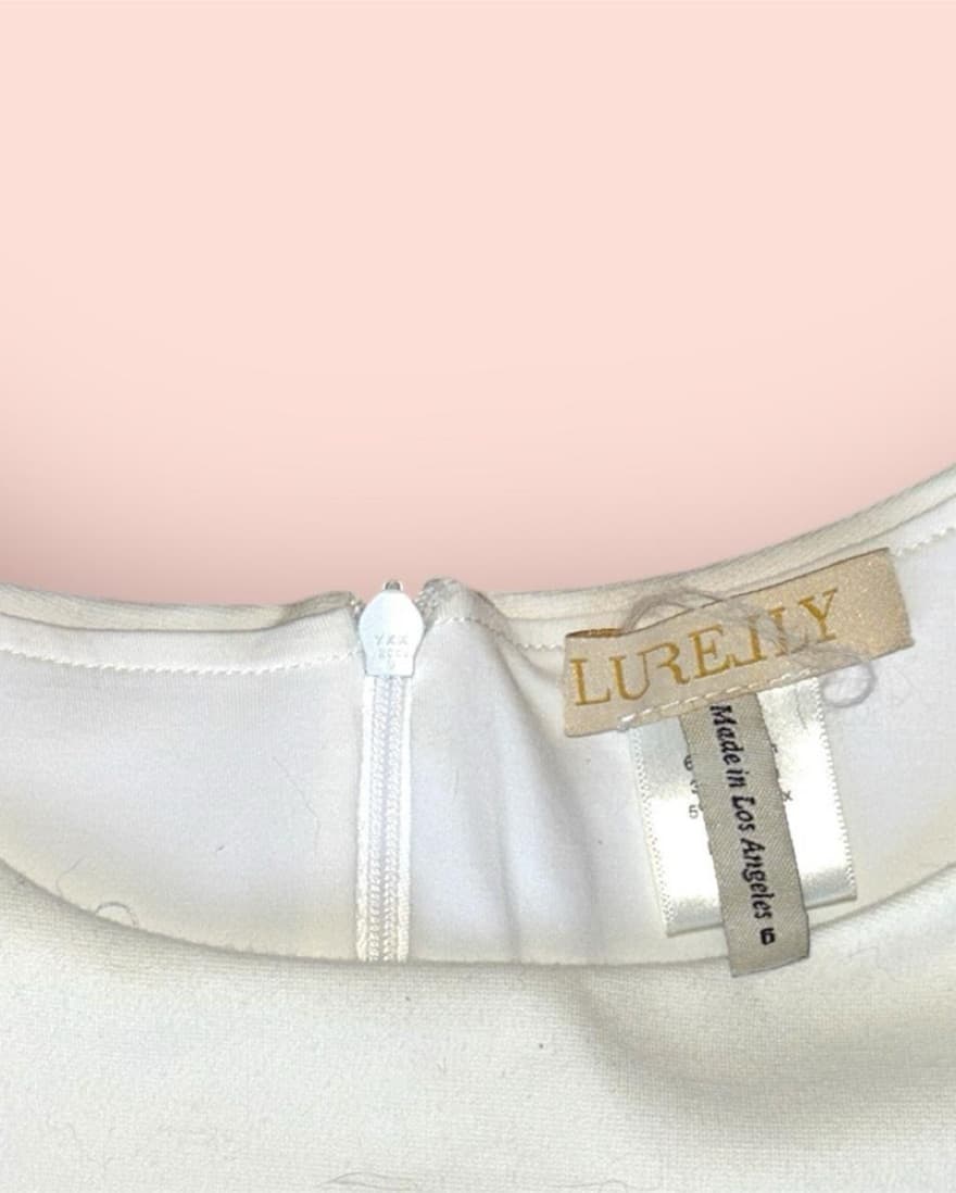 Lurelly Sz 6 cream fitted mini dress  - Image 5