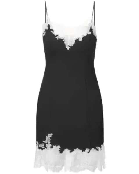 Staud Black Lace Mini Dress - Image 2