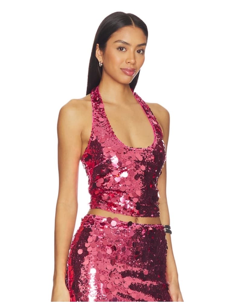 Mia Embellished Top Hot Pink  - Image 3