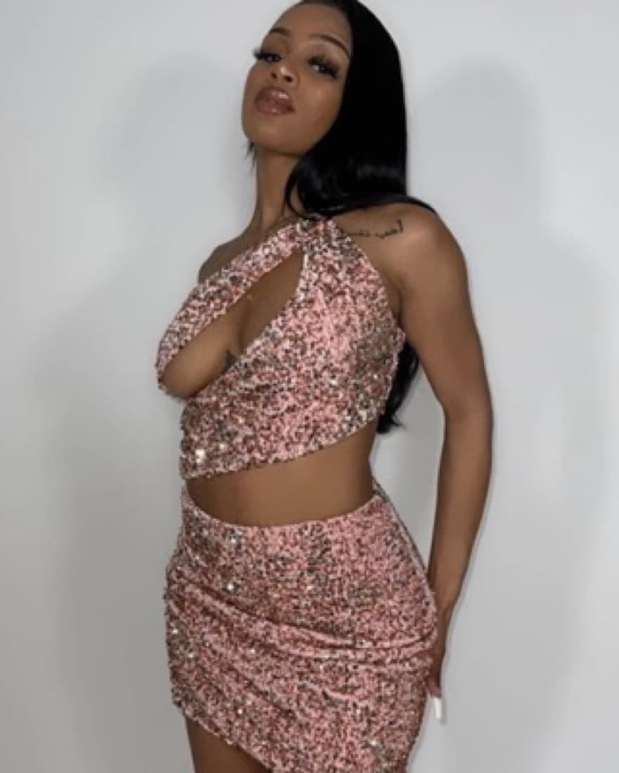 Pink Sequin Alglist Dress - Image 1