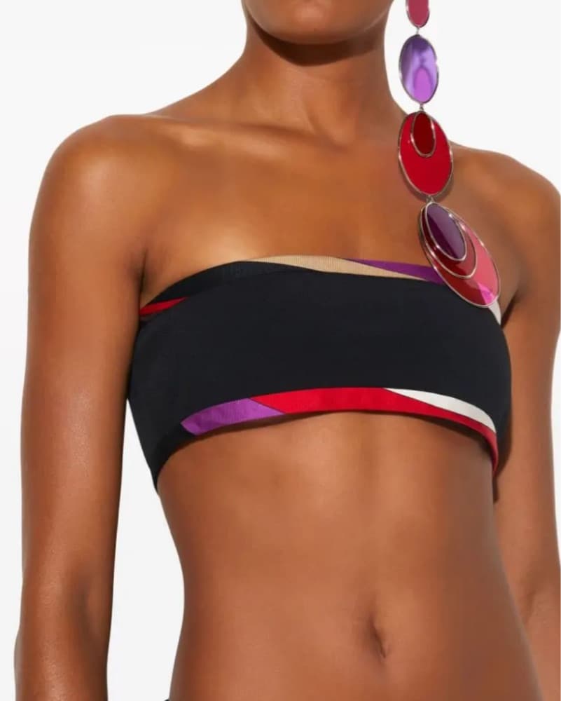 Pucci Black And Purple Bandeau Crop Top - Image 2