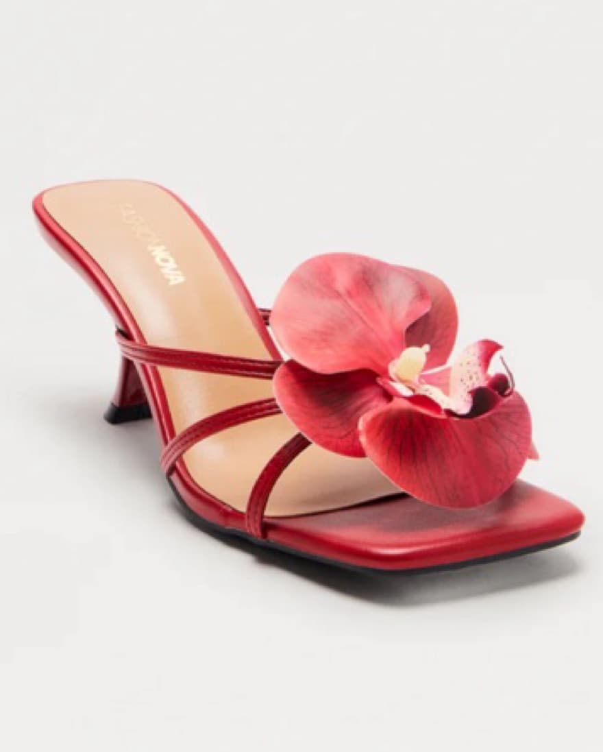 Hibiscus Flower Heels - Red (7.5) - Image 1