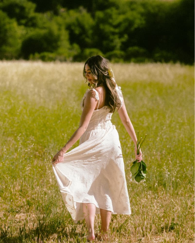 Baby Daisy Poplin Midi Dress In White  - Image 2