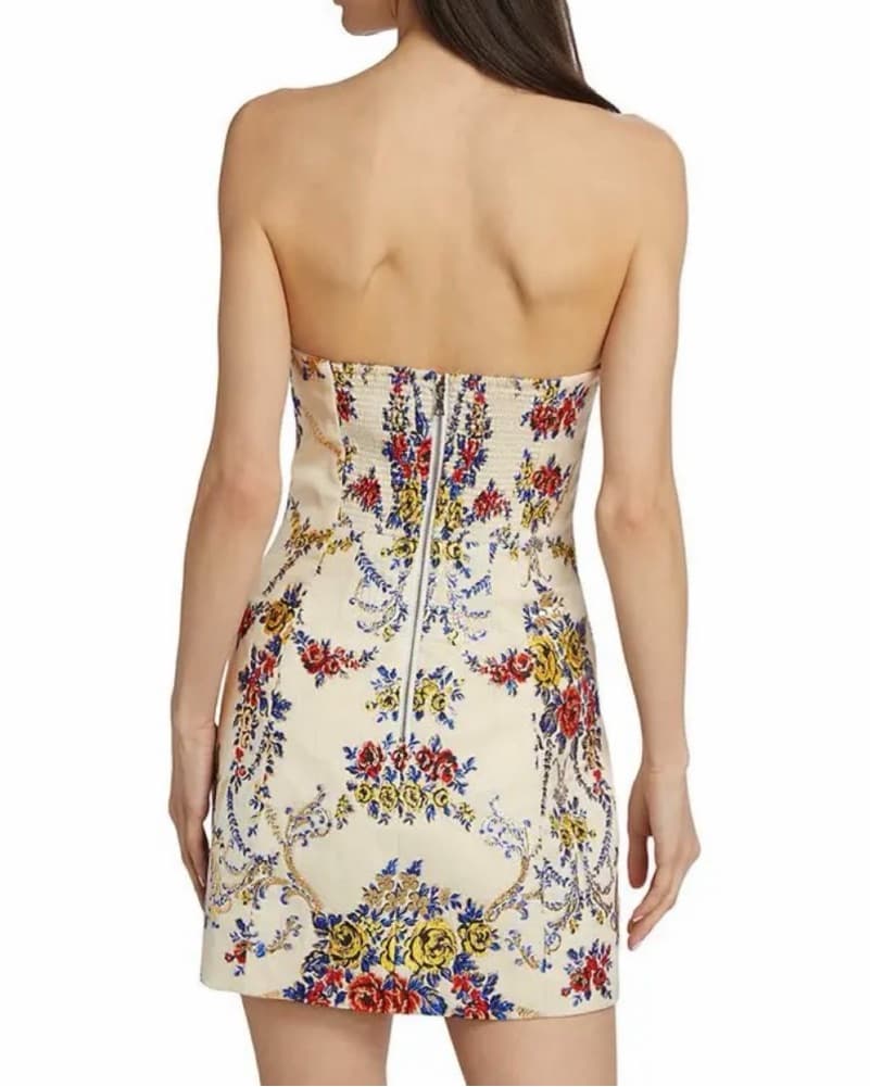 Alice&Olivia Floral Strapless Mini Dress - Image 2