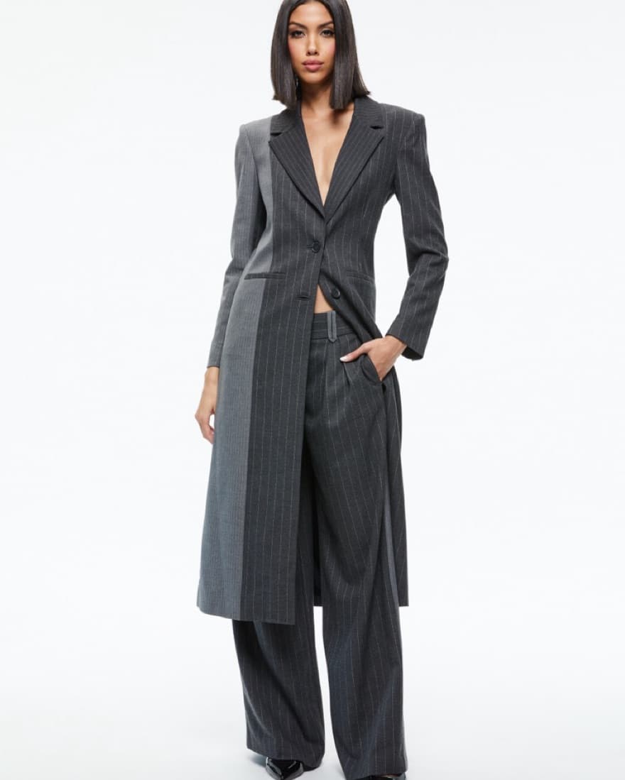 Pinstriped Longline Coat and Pant set - Image 4