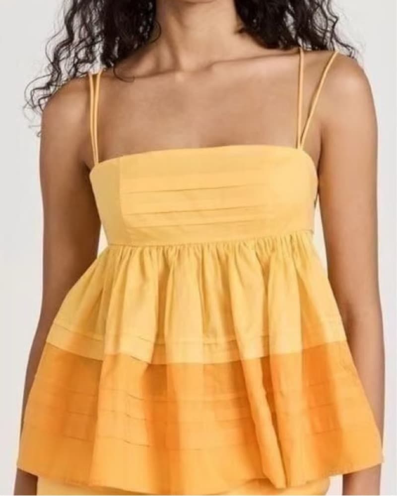 STAUD Theo top in Goldie and Persimmon - Image 1