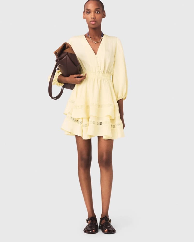Ethereal Yellow Ruffled Dress - Image 1