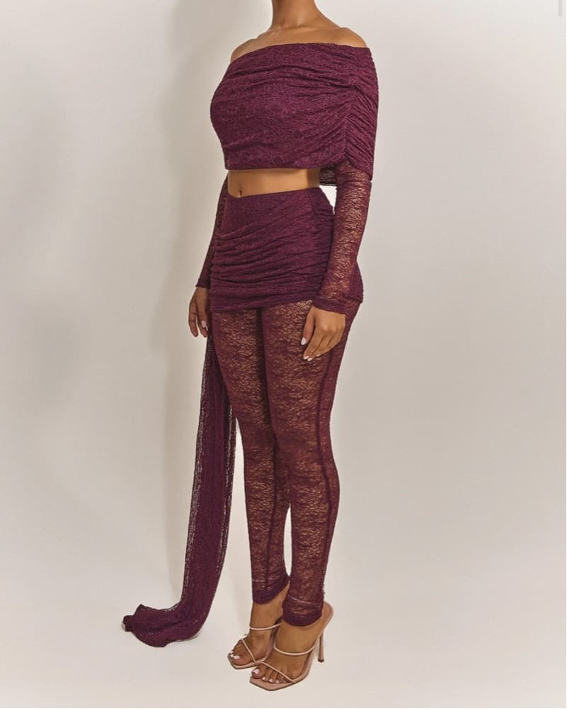 Marsthelabel Zola Set In Wine UK 6 - Image 3