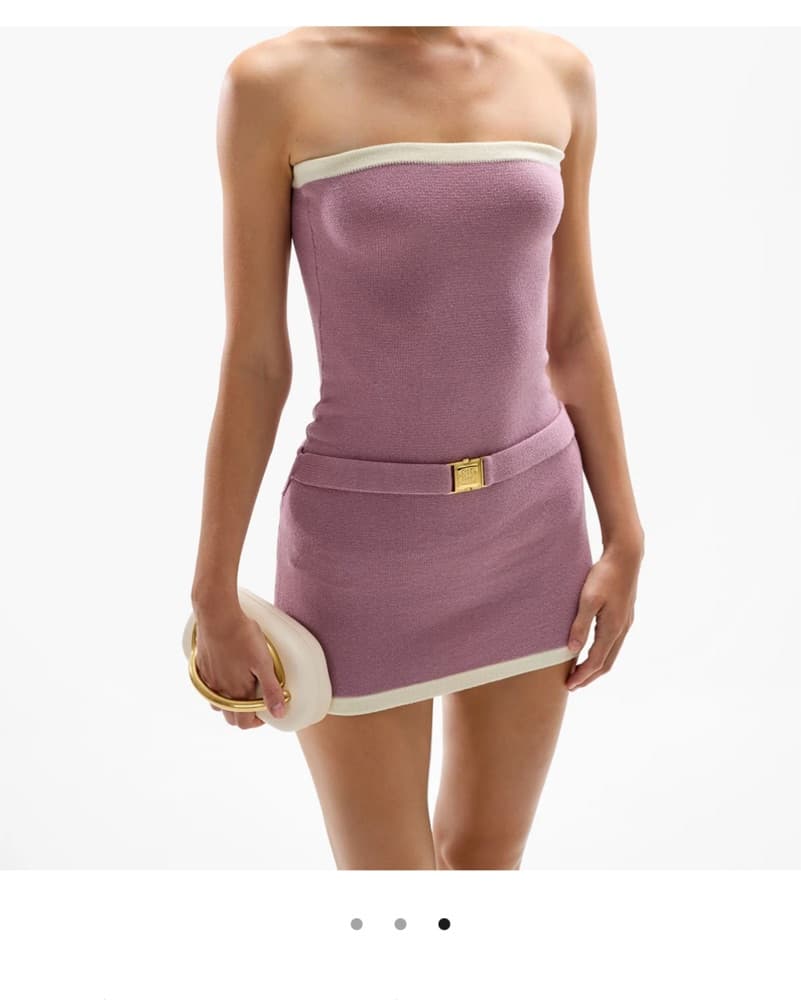 Cin Cin Bond' Belted Knit Dress - Vino - Image 6