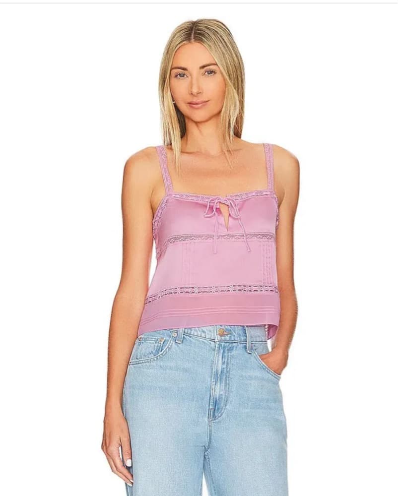 LoveShackFancy Pink Silk Cami - Image 2