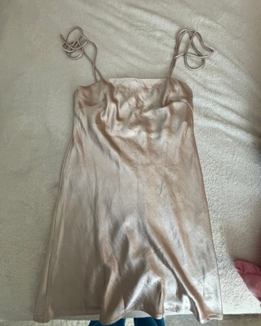 Champagne Silk Dress - Image 1